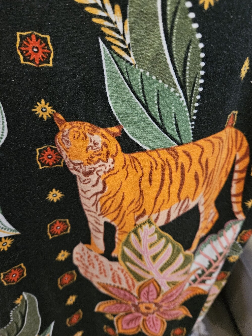 Room Service Tiger Floral Tropical Pajama Set Size S Long Sleeve Sleepwear - Picture 7 of 8